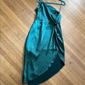 Beautiful Green Satin o.p.t.  Dress. large